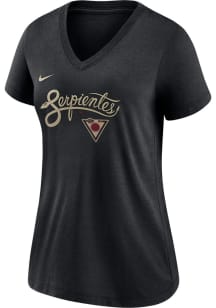 Nike Arizona Diamondbacks Womens Black Triblend Script Short Sleeve T-Shirt