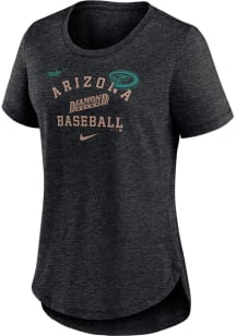 Nike Arizona Diamondbacks Womens Black Rewind Arch Short Sleeve T-Shirt