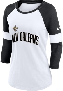 Nike New Orleans Saints Womens White Football Pride LS Tee