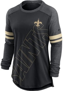 Nike New Orleans Saints Womens Black Sleeve Stripe LS Tee