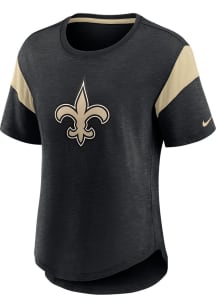 Nike New Orleans Saints Womens Black Prime Slub Short Sleeve T-Shirt