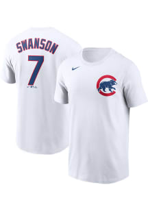 Dansby Swanson Chicago Cubs White Alt Short Sleeve Player T Shirt