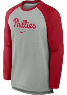 Nike Philadelphia Phillies Mens Red Dri-Fit Long Sleeve Sweatshirt