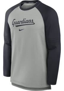 Nike Cleveland Guardians Mens Navy Blue Dri-Fit Long Sleeve Sweatshirt
