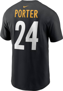 Joey Porter Jr. Pittsburgh Steelers Black Name Number Short Sleeve Player T Shirt