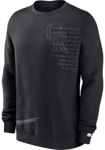 Nike Colorado Rockies Mens Black Ball Game Long Sleeve Fashion Sweatshirt