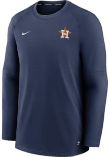 Nike Houston Astros Mens Navy Blue Pregrame Long Sleeve Sweatshirt