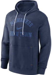 Nike Milwaukee Brewers Mens Navy Blue Statement Ball Game Fashion Hood