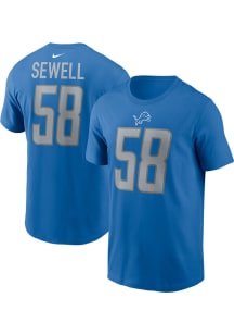 Penei Sewell Detroit Lions Blue Home NN Short Sleeve Player T Shirt