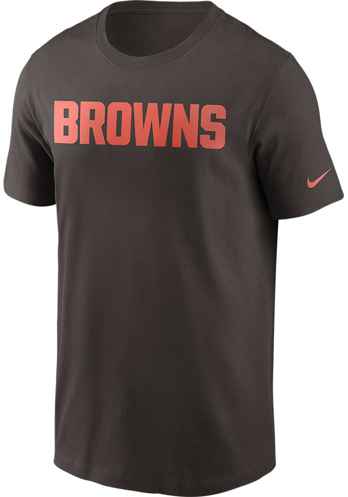 Nike Cleveland Browns Brown Wordmark Essential Short Sleeve T Shirt