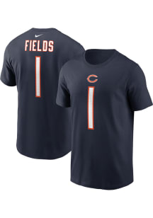 Justin Fields Chicago Bears Navy Blue NN Tee Short Sleeve Player T Shirt