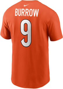Joe Burrow Cincinnati Bengals Orange NN Tee Short Sleeve Player T Shirt