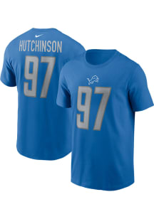 Aidan Hutchinson Detroit Lions Blue NN Tee Short Sleeve Player T Shirt