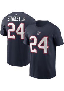 Derek Stingley Jr Houston Texans Navy Blue NN Tee Short Sleeve Player T Shirt