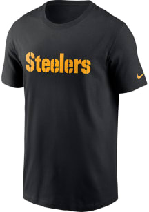 Nike Pittsburgh Steelers Black Wordmark Essential Short Sleeve T Shirt