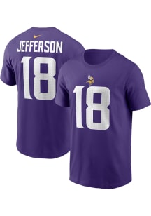 Justin Jefferson Minnesota Vikings Purple NN Tee Short Sleeve Player T Shirt