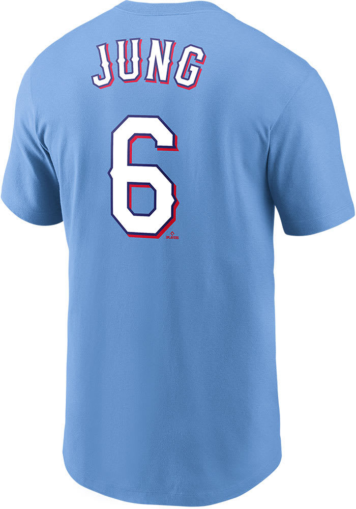 Nike Josh Jung Texas Rangers Light Blue Alt NN Short Sleeve Player T Shirt, Light Blue, 100% Cotton, Size 2XL, Rally House
