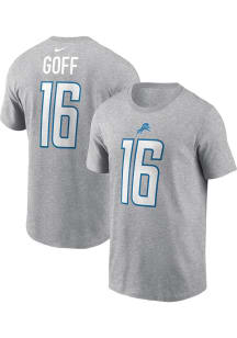Jared Goff Detroit Lions Grey Alt Short Sleeve Player T Shirt