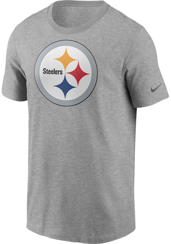 Nike Pittsburgh Steelers Grey Logo Essential Short Sleeve T Shirt