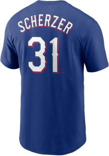 Max Scherzer Texas Rangers Blue Home Short Sleeve Player T Shirt