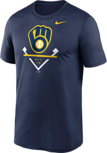 Nike Milwaukee Brewers Navy Blue Icon Legend Short Sleeve T Shirt
