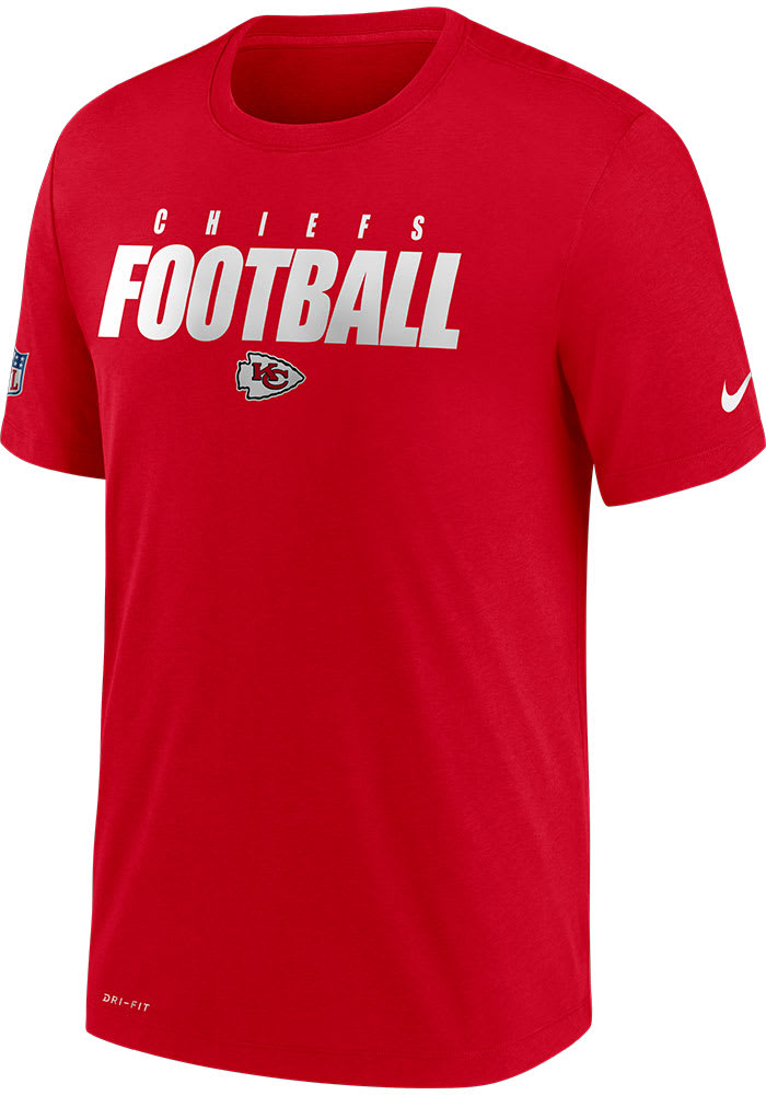 Nike Kansas City Chiefs Red Football Wordmark Short Sleeve T Shirt