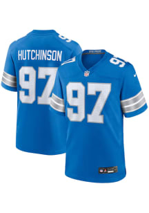 Aidan Hutchinson  Nike Detroit Lions Blue 2024 Home Game Football Jersey