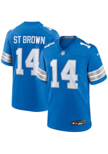 Amon-Ra St. Brown  Nike Detroit Lions Blue 2024 Home Game Football Jersey