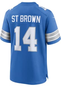 Amon-Ra St. Brown  Nike Detroit Lions Blue 2024 Home Game Football Jersey