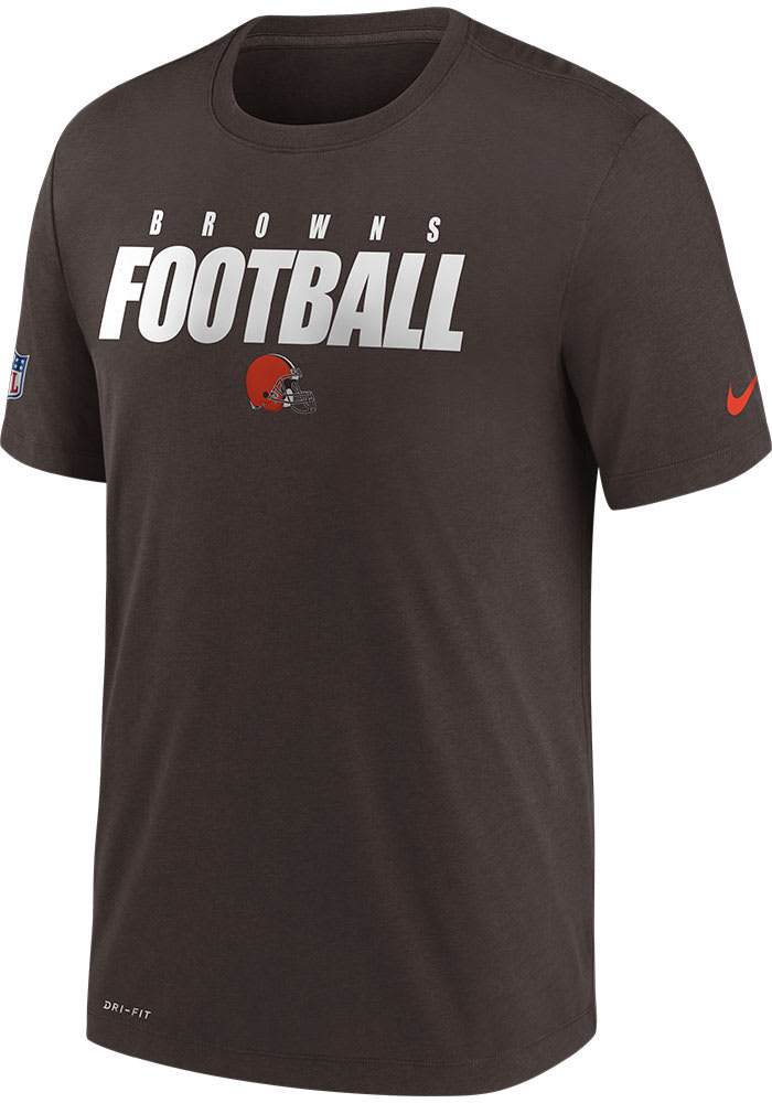 Nike Cleveland Browns Brown Football Wordmark Short Sleeve T Shirt