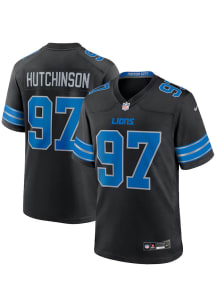 Aidan Hutchinson  Nike Detroit Lions Black 2024 Alt Game Football Jersey