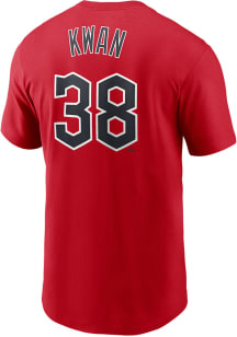 Steven Kwan Cleveland Guardians Red Name Number Short Sleeve Player T Shirt