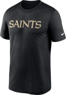 Nike New Orleans Saints Black Wordmark Legend Short Sleeve T Shirt