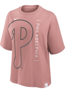 Nike Philadelphia Phillies Womens Pink Statement Boxy Short Sleeve T-Shirt
