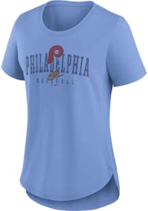 Nike Philadelphia Phillies Womens Light Blue Rewind Arch Short Sleeve T-Shirt
