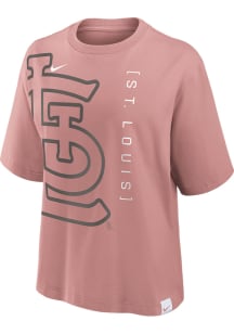 Nike St Louis Cardinals Womens Pink Statement Boxy Short Sleeve T-Shirt
