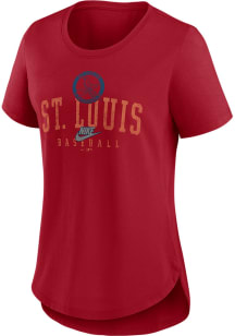 Nike St Louis Cardinals Womens Red Rewind Arch Short Sleeve T-Shirt