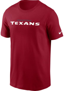Nike Houston Texans Red Wordmark Essential Short Sleeve T Shirt