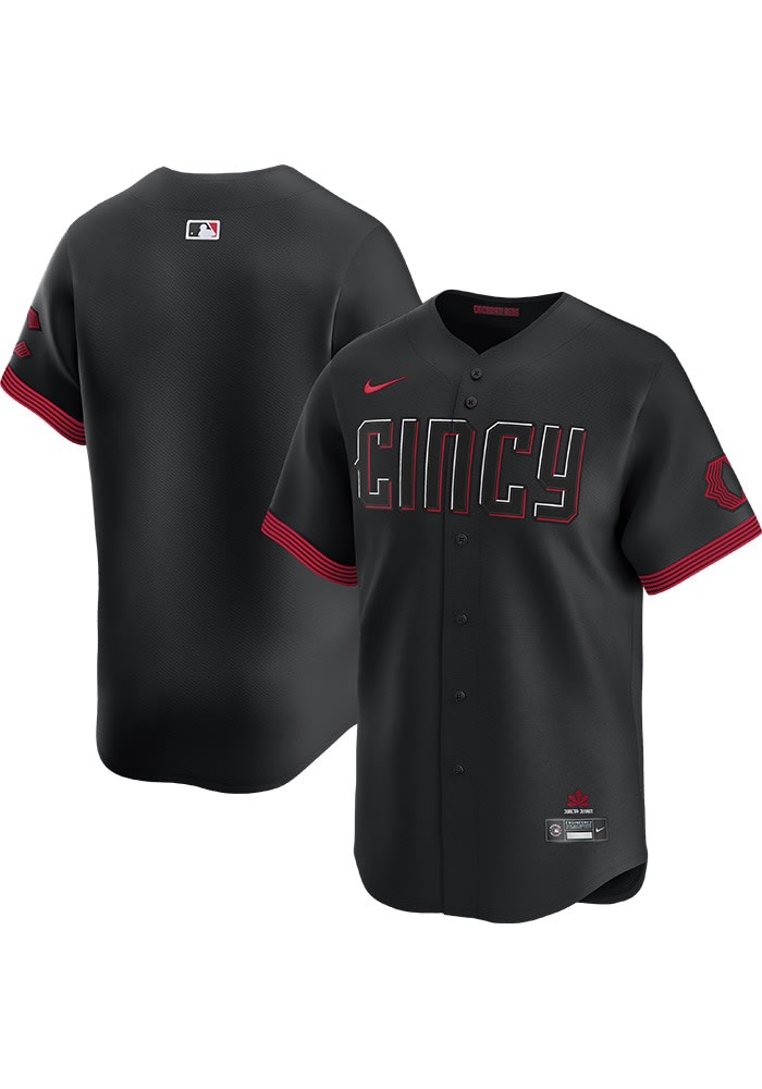 Nike Cincinnati Reds Mens City Connect Ltd Limited Baseball Jersey - BLACK