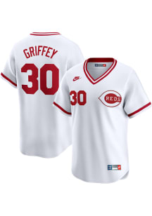 Ken Griffey Jr. Nike Cincinnati Reds Mens White Cooperstown Limited Baseball Jersey
