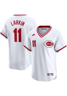 Barry Larkin Nike Cincinnati Reds Mens White Cooperstown Limited Baseball Jersey