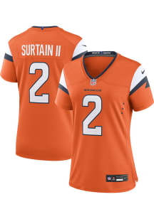 Patrick Surtain  Nike Denver Broncos Womens Orange 2024 Home Game Football Jersey