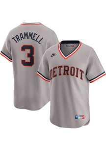 Alan Trammell Nike Detroit Tigers Mens Grey Cooperstown Limited Baseball Jersey
