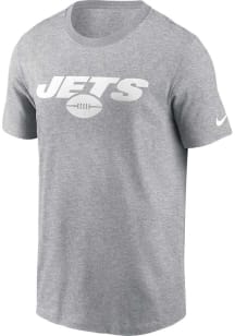 Nike New York Jets Grey Wordmark Essential Short Sleeve T Shirt
