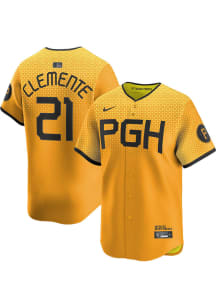 Roberto Clemente Nike Pittsburgh Pirates Mens Gold City Connect Ltd Limited Baseball Jersey
