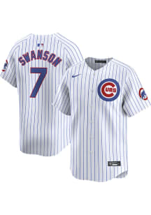 Dansby Swanson Nike Chicago Cubs Mens White Home Limited Baseball Jersey
