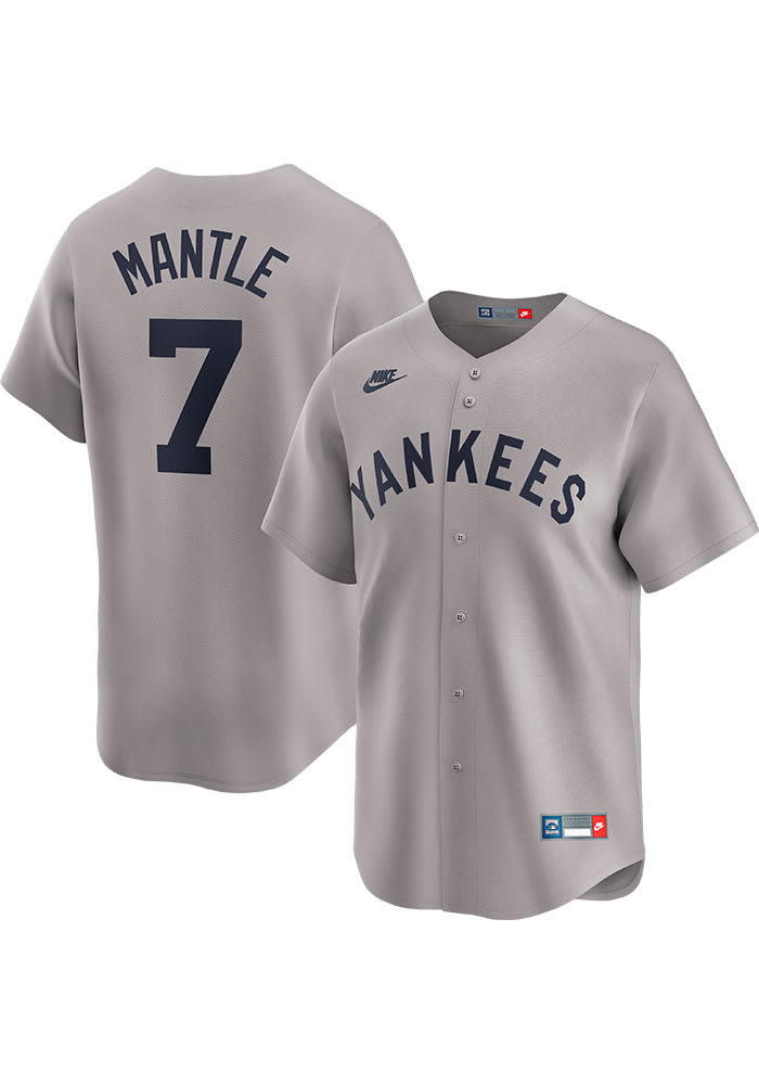 New York Yankees Mickey Mantle Nike GREY Throwback Cooperstown