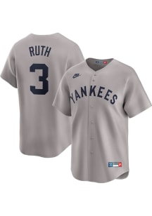 Babe Ruth Nike New York Yankees Mens Grey Cooperstown Limited Baseball Jersey