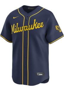 Nike Milwaukee Brewers Mens Navy Blue Alt Limited Baseball Jersey