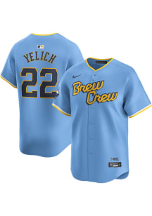 Christian Yelich Nike Milwaukee Brewers Mens Light Blue City Connect Ltd Limited Baseball Jersey